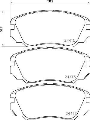 HELLA 8DB 355 013-051 - Bremžu uzliku kompl., Disku bremzes autospares.lv