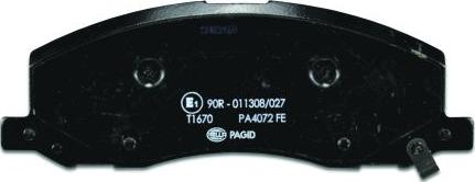 HELLA 8DB 355 013-061 - Bremžu uzliku kompl., Disku bremzes www.autospares.lv