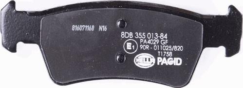 HELLA 8DB 355 013-841 - Тормозные колодки, дисковые, комплект www.autospares.lv