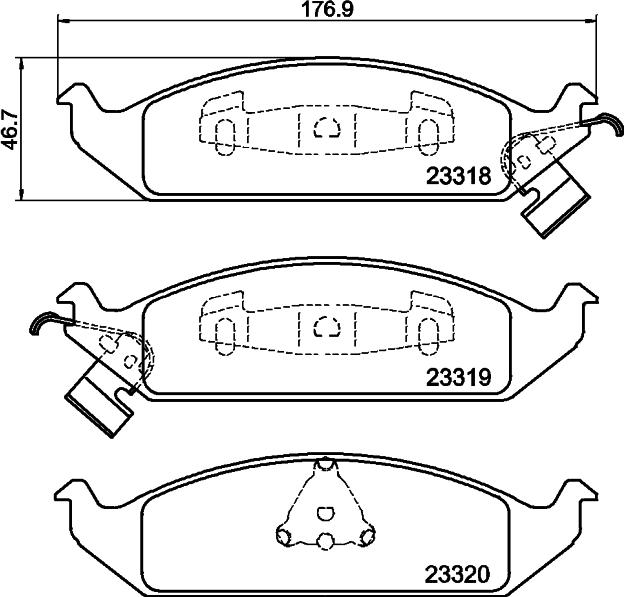 HELLA 8DB 355 013-281 - Bremžu uzliku kompl., Disku bremzes www.autospares.lv