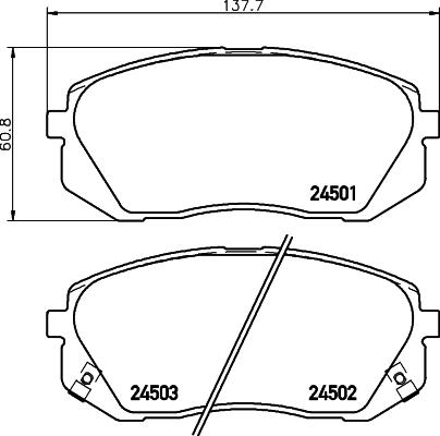 HELLA 8DB 355 012-961 - Bremžu uzliku kompl., Disku bremzes www.autospares.lv