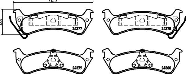 HELLA 8DB 355 012-491 - Bremžu uzliku kompl., Disku bremzes www.autospares.lv