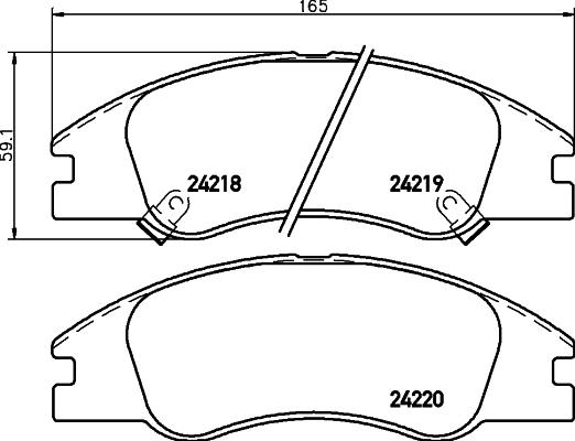 HELLA 8DB 355 028-301 - Bremžu uzliku kompl., Disku bremzes autospares.lv