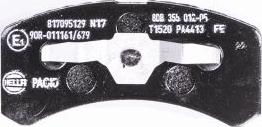 HELLA 8DB 355 012-051 - Bremžu uzliku kompl., Disku bremzes www.autospares.lv