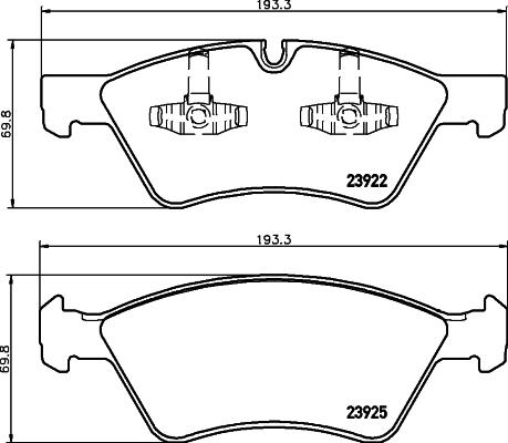 HELLA 8DB 355 012-011 - Bremžu uzliku kompl., Disku bremzes www.autospares.lv