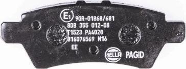 HELLA 8DB 355 012-081 - Bremžu uzliku kompl., Disku bremzes www.autospares.lv