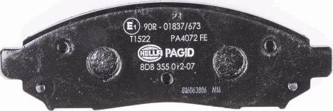 HELLA 8DB 355 012-071 - Bremžu uzliku kompl., Disku bremzes www.autospares.lv