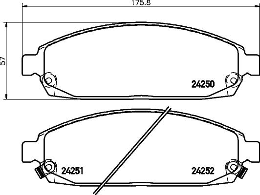 HELLA 8DB 355 012-101 - Bremžu uzliku kompl., Disku bremzes autospares.lv