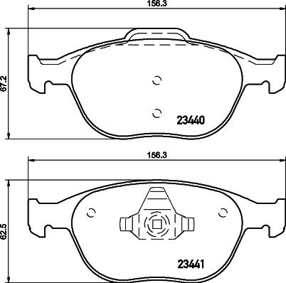 HELLA 8DB 355 012-111 - Тормозные колодки, дисковые, комплект www.autospares.lv