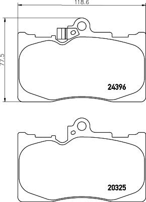 HELLA 8DB 355 012-121 - Bremžu uzliku kompl., Disku bremzes www.autospares.lv