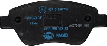 HELLA 8DB 355 012-831 - Brake Pad Set, disc brake www.autospares.lv