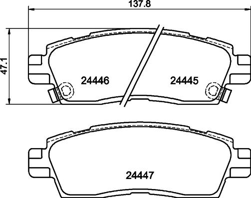 HELLA 8DB 355 012-821 - Bremžu uzliku kompl., Disku bremzes www.autospares.lv