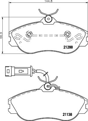 HELLA 8DB 355 017-911 - Тормозные колодки, дисковые, комплект www.autospares.lv