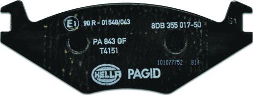 HELLA 8DB 355 017-501 - Brake Pad Set, disc brake www.autospares.lv