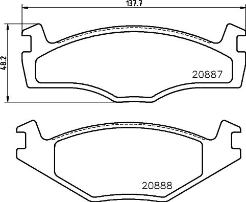 HELLA 8DB 355 017-501 - Тормозные колодки, дисковые, комплект www.autospares.lv