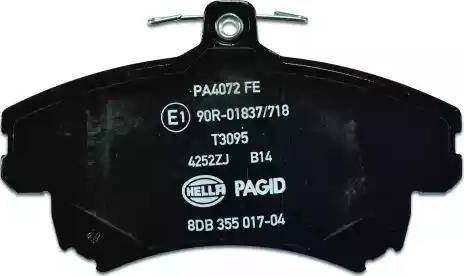 HELLA 8DB 355 017-041 - Тормозные колодки, дисковые, комплект www.autospares.lv