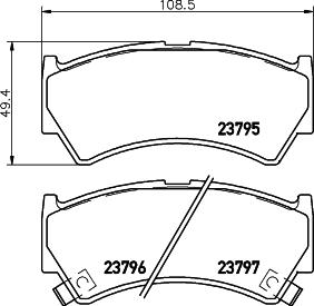 HELLA 8DB 355 017-031 - Bremžu uzliku kompl., Disku bremzes autospares.lv