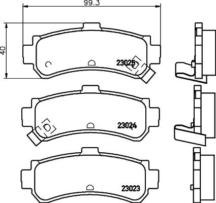 HELLA 8DB 355 017-191 - Тормозные колодки, дисковые, комплект www.autospares.lv