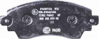 HELLA 8DB 355 017-101 - Bremžu uzliku kompl., Disku bremzes www.autospares.lv