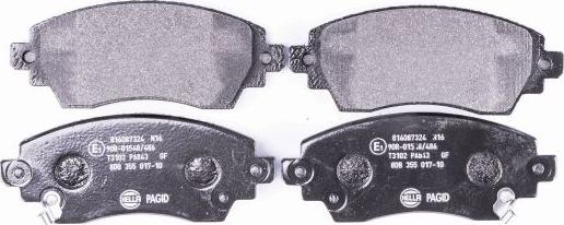 HELLA 8DB 355 017-101 - Bremžu uzliku kompl., Disku bremzes www.autospares.lv