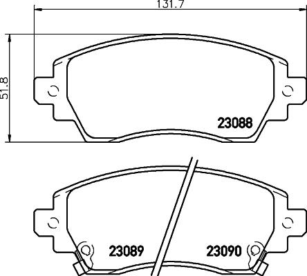 HELLA 8DB 355 017-101 - Bremžu uzliku kompl., Disku bremzes autospares.lv