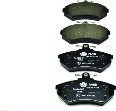 HELLA 8DB 355 017-891 - Brake Pad Set, disc brake www.autospares.lv