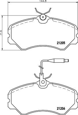 HELLA 8DB 355 017-841 - Bremžu uzliku kompl., Disku bremzes autospares.lv