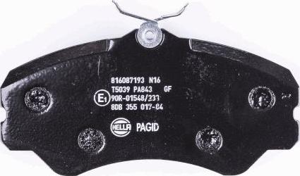 HELLA 8DB 355 017-841 - Bremžu uzliku kompl., Disku bremzes www.autospares.lv