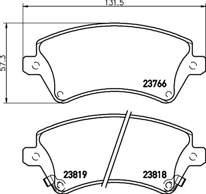 HELLA 8DB 355 017-241 - Bremžu uzliku kompl., Disku bremzes www.autospares.lv