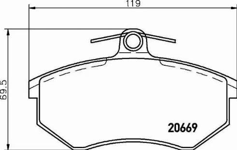 HELLA 8DB 355 021-111 - Тормозные колодки, дисковые, комплект www.autospares.lv