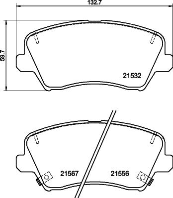 HELLA 8DB 355 039-971 - Тормозные колодки, дисковые, комплект www.autospares.lv