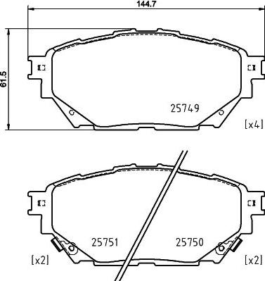 HELLA 8DB 355 039-471 - Bremžu uzliku kompl., Disku bremzes www.autospares.lv