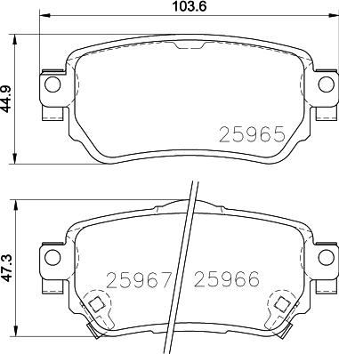 HELLA 8DB 355 039-591 - Bremžu uzliku kompl., Disku bremzes autospares.lv