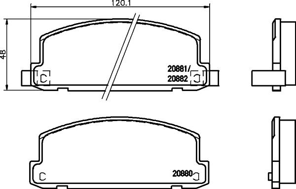 HELLA 8DB 355 039-581 - Bremžu uzliku kompl., Disku bremzes www.autospares.lv