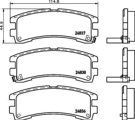 HELLA 8DB 355 039-641 - Bremžu uzliku kompl., Disku bremzes www.autospares.lv