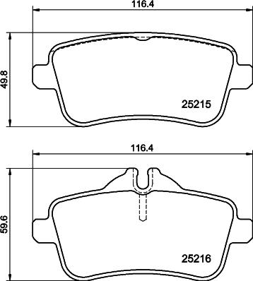 HELLA 8DB 355 039-851 - Bremžu uzliku kompl., Disku bremzes autospares.lv