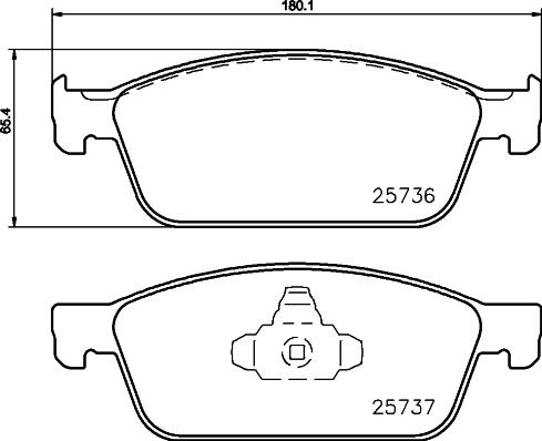 HELLA 8DB 355 039-711 - Bremžu uzliku kompl., Disku bremzes autospares.lv