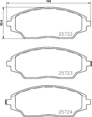 HELLA 8DB 355 039-781 - Bremžu uzliku kompl., Disku bremzes autospares.lv