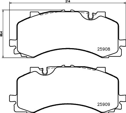 HELLA 8DB 355 036-471 - Bremžu uzliku kompl., Disku bremzes www.autospares.lv