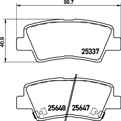 HELLA 8DB 355 036-541 - Bremžu uzliku kompl., Disku bremzes autospares.lv