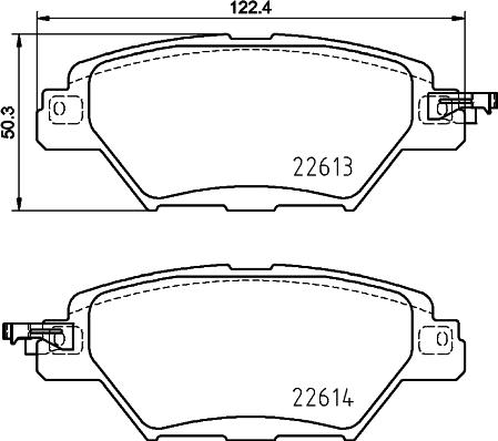 HELLA 8DB 355 036-521 - Brake Pad Set, disc brake www.autospares.lv