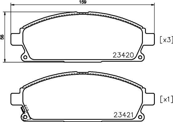 HELLA 8DB 355 036-661 - Bremžu uzliku kompl., Disku bremzes autospares.lv