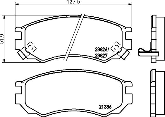 HELLA 8DB 355 036-601 - Bremžu uzliku kompl., Disku bremzes www.autospares.lv