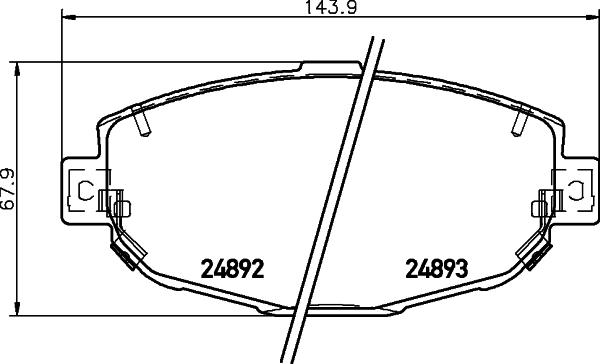 HELLA 8DB 355 036-801 - Тормозные колодки, дисковые, комплект www.autospares.lv