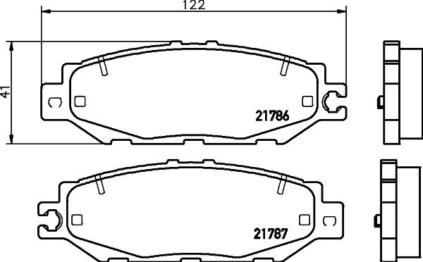 HELLA 8DB 355 030-541 - Bremžu uzliku kompl., Disku bremzes www.autospares.lv