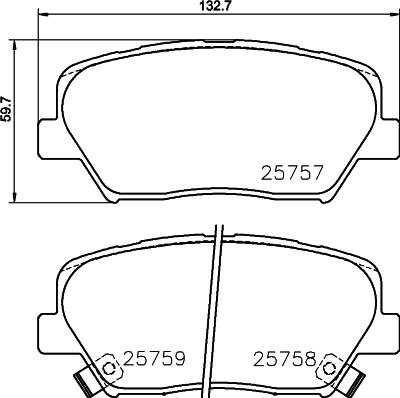 HELLA 8DB 355 030-511 - Тормозные колодки, дисковые, комплект www.autospares.lv