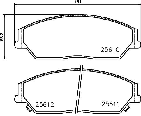 HELLA 8DB 355 030-031 - Bremžu uzliku kompl., Disku bremzes www.autospares.lv