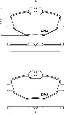 HELLA 8DB 355 031-581 - Тормозные колодки, дисковые, комплект www.autospares.lv