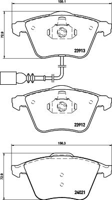 HELLA 8DB 355 031-011 - Bremžu uzliku kompl., Disku bremzes autospares.lv