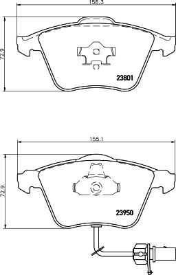 HELLA 8DB 355 031-171 - Тормозные колодки, дисковые, комплект www.autospares.lv